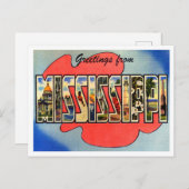 Gruß von Mississippi Vintage Travel Postkarte (Vorne/Hinten)