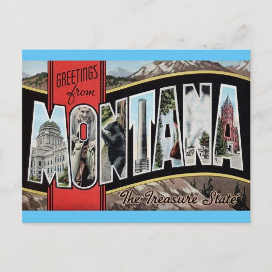 Gruß von Montana Travel Postcard Postkarte (Vorderseite)