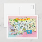 Gruß von Montana Vintager Staat Karte (Vorne/Hinten)