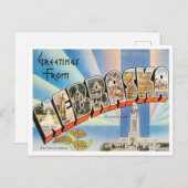 Gruß von Nebraska Vintage Travel Postkarte (Vorne/Hinten)