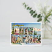 Gruß von New Hampshire Vintage Travel Postkarte (Stehend Vorderseite)