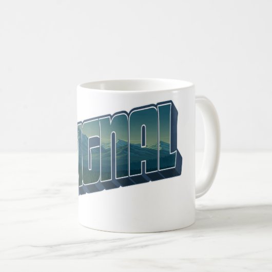 Gruß von No Signal Kaffeetasse (VorderseiteRechts)