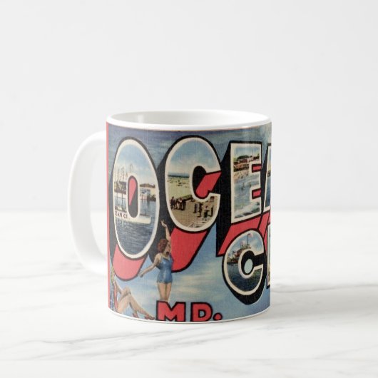 Gruß von Ocean City Kaffeetasse (Vorderseite Links)
