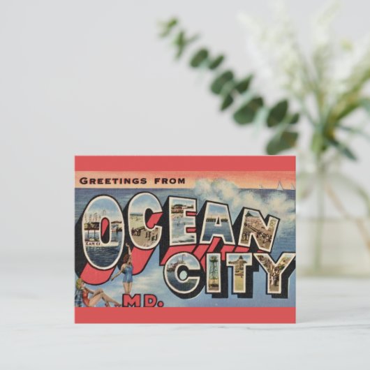 Gruß von Ocean City Postkarte (Stehend Vorderseite)