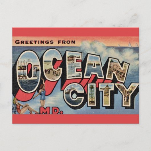 Gruß von Ocean City Postkarte (Vorderseite)