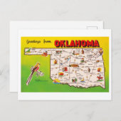 Gruß von Oklahoma Vintag Map Postkarte (Vorne/Hinten)