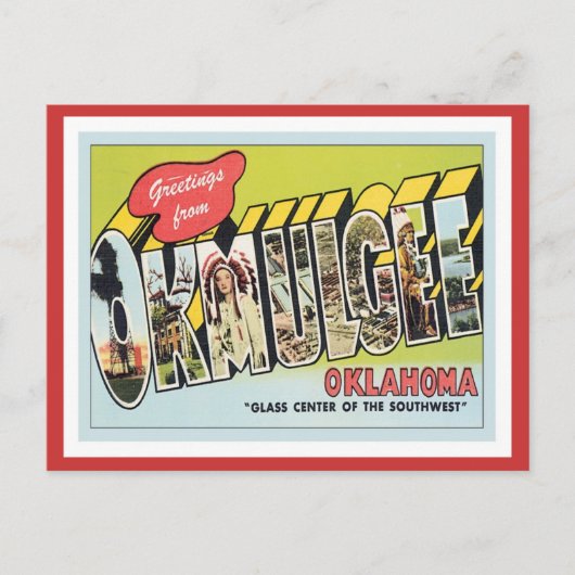 Gruß von Okmulgee Oklahoma Postkarte (Vorderseite)
