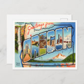 Gruß von Oregon Vintage Travel Postkarte (Vorne/Hinten)
