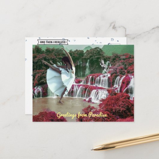 Gruß von Paradise Postcard Postkarte (Vorderseite/Rückseite Beispiel)