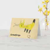 Gruß von Q-KAT Karte (Gelbe Blume)