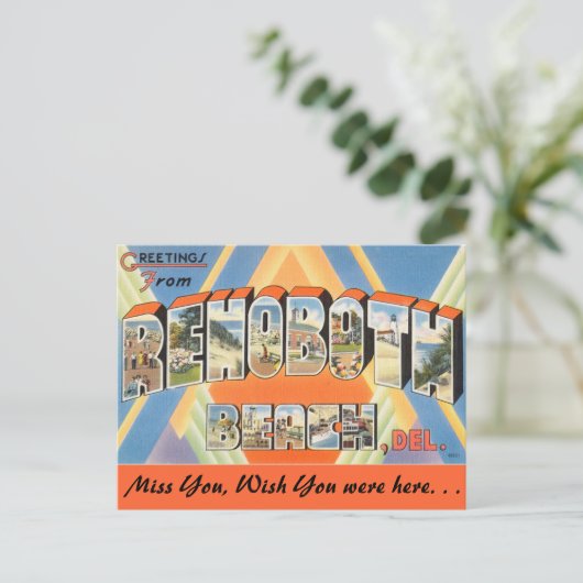 Gruß von RehoBeide Beach Postkarte (Stehend Vorderseite)