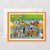 Gruß von Rhode Island Postkarte (Vorne/Hinten)