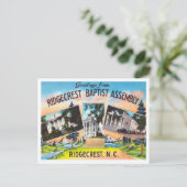 Gruß von Ridgecrest Baptist Assembly Postkarte (Stehend Vorderseite)