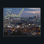 Gruß von Seoul Südkorea Postcard Postkarte<br><div class="desc">Grüße aus Seoul,  Südkorea! Auf dieser Postkarte finden Sie die hellen Nachtlichter der Stadt.</div>