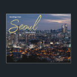 Gruß von Seoul Südkorea Postcard Postkarte<br><div class="desc">Grüße aus Seoul,  Südkorea! Auf dieser Postkarte finden Sie die hellen Nachtlichter der Stadt.</div>