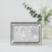 Gruß von Silber-Rahmen-Fotovorlagen Postkarte (Stehend Vorderseite)
