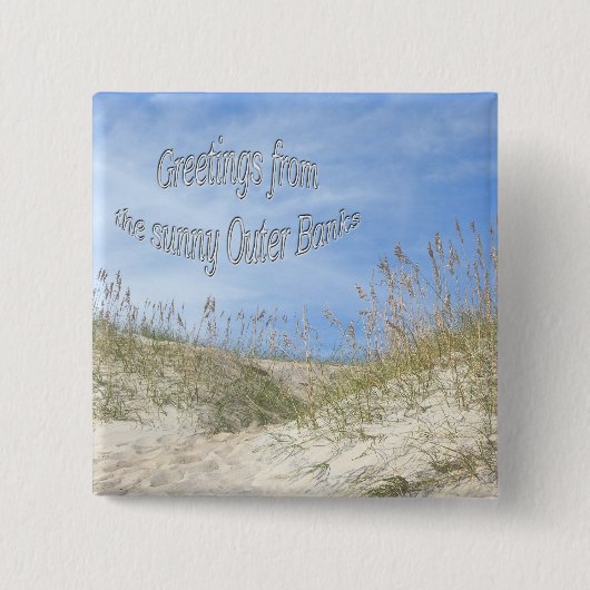 Gruß von sonnigen OBX-Seeziegen Button (Vorderseite)