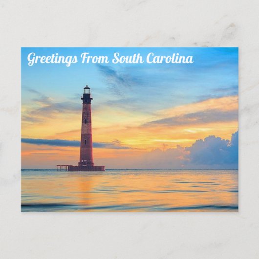 Gruß von South Carolina Light House Postcard Postkarte (Vorderseite)