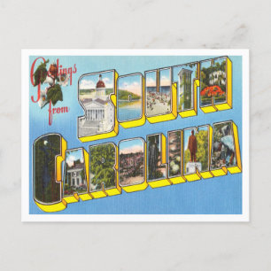 Gruß von South Carolina Vintage Travel Postkarte