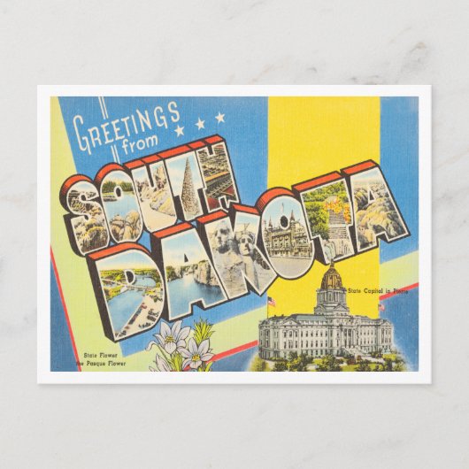 Gruß von South Dakot Vintage Travel Postcard Postkarte (Vorderseite)