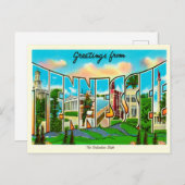 Gruß von Tennessee Vintage Travel Postkarte (Vorne/Hinten)