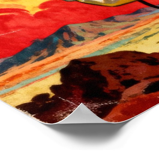 Gruß von Venus Retro SciFi Poster (Ecke)