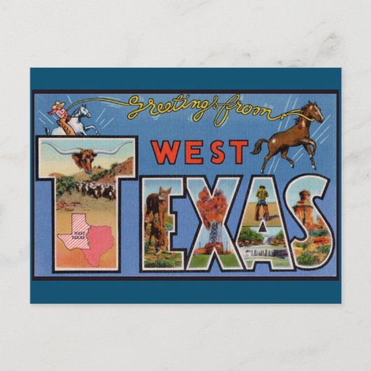 Gruß von West Texas Travel Postcard Postkarte (Vorderseite)
