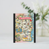 Gruß von Wisconsin Postcard Postkarte (Stehend Vorderseite)