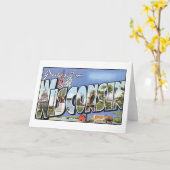 Gruß von Wisconsin Vintage Postkarte (Gelbe Blume)