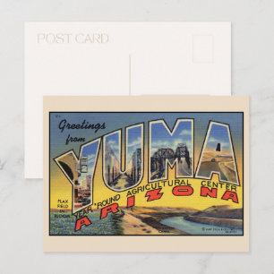 Gruß von Yuma Large Letter Vintag Postkarte