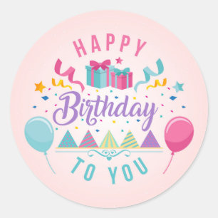 Gruß zum Geburtstag Runder Aufkleber