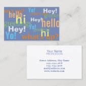 Grußarttext-Musterabdeckung Visitenkarte (Vorne/Hinten)