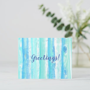 Grüße Abstrakt Aqua Green Blue White Treescape Postkarte