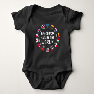 Grüße auf der ganzen Welt - Hallo in allen Sprache Baby Strampler
