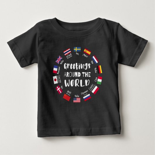 Grüße auf der ganzen Welt, Hallo in allen Sprachen Baby T-shirt (Vorderseite)