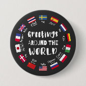 Grüße auf der ganzen Welt, Hallo in allen Sprachen Button (Vorderseite)