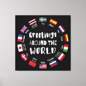 Grüße auf der ganzen Welt, Hallo in allen Sprachen Leinwanddruck (Vorderseite)