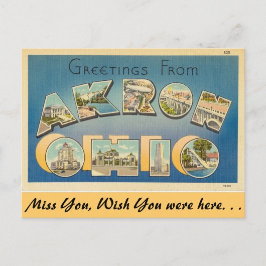 Grüße aus Akron Postkarte (Vorderseite)