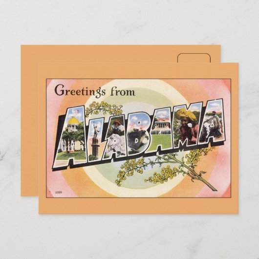 Grüße aus Alabama Postkarte (Vorne/Hinten)