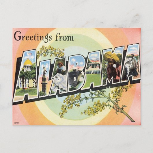 Grüße aus Alabama Postkarte (Vorderseite)