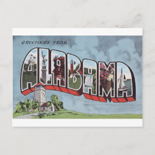 Grüße aus Alabama Vintage-Postkartenthema Postkarte