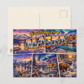 Grüße aus Alaska Postkarte (Vorne/Hinten)