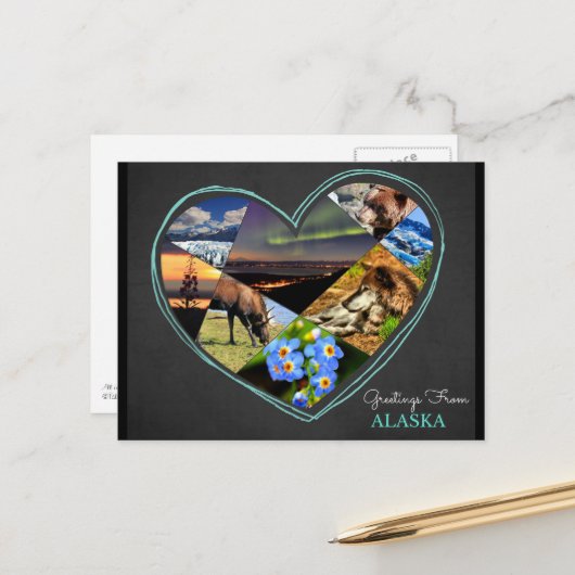 Grüße aus Alaska ♥ Postkarte (Vorderseite/Rückseite Beispiel)