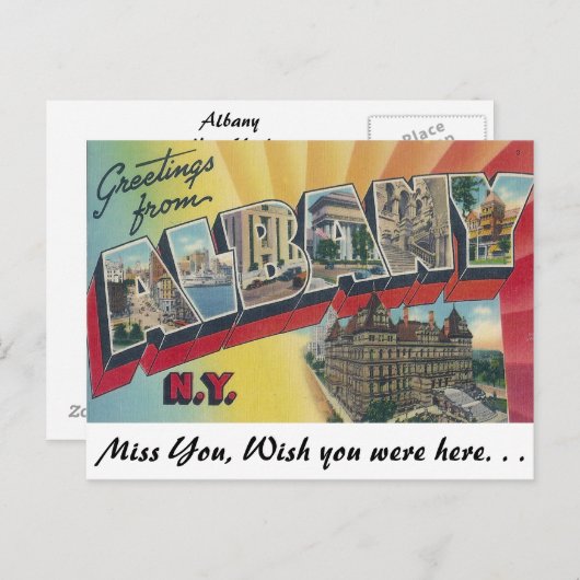Grüße aus Albany, New York Postkarte (Vorne/Hinten)