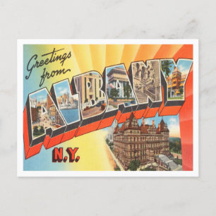 Grüße aus Albany, New York Vintage Reise Postkarte