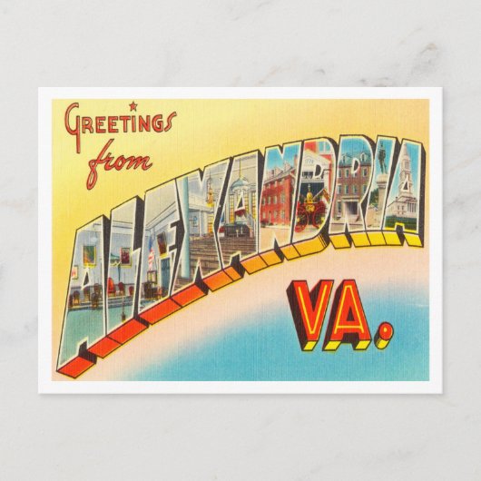Grüße aus Alexandria, Virginia Vintage Travel Postkarte (Vorderseite)