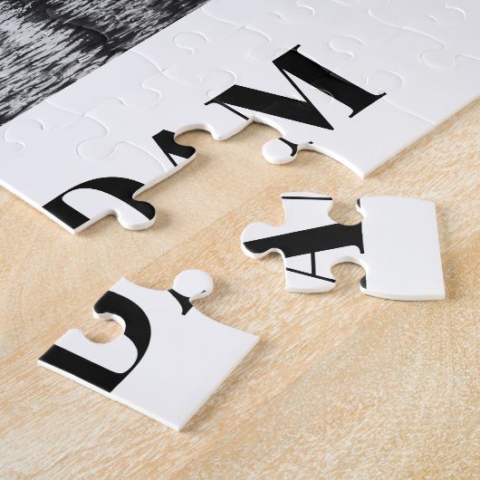 Grüße aus Amsterdam Schwarz & Weiß Nacht Puzzle (Seite)