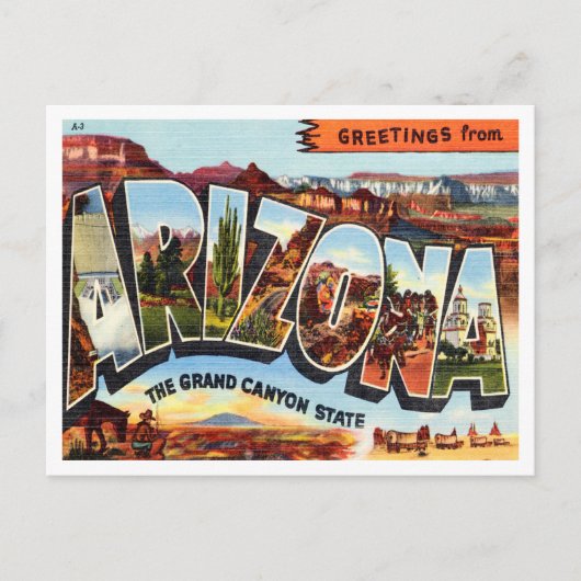 Grüße aus Arizona Der Grand Canyon Staat Postkarte (Vorderseite)