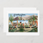 Grüße aus Arizona! Retro Catcus Wüste Postkarte (Vorne/Hinten)