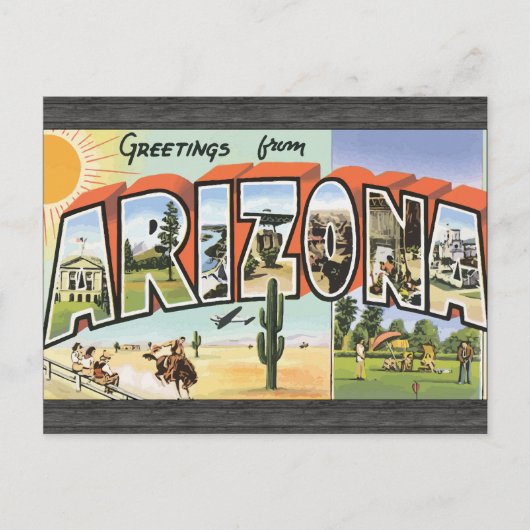 Grüße aus Arizona, Vintag Postkarte (Vorderseite)